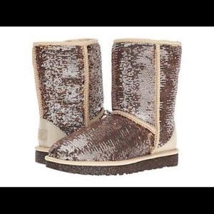 UGG Women’s Classic Short Sparkles Champagne Boots